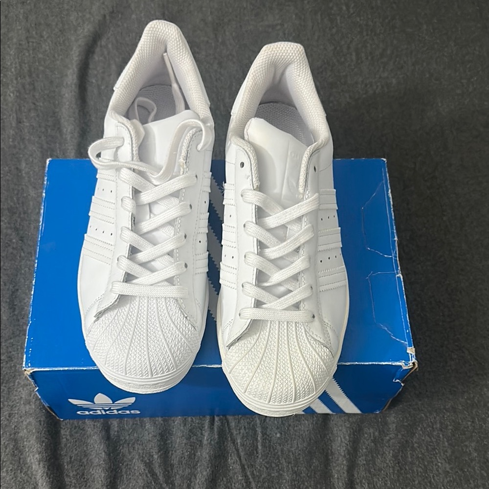 Adidas All-White Superstar Sneakers